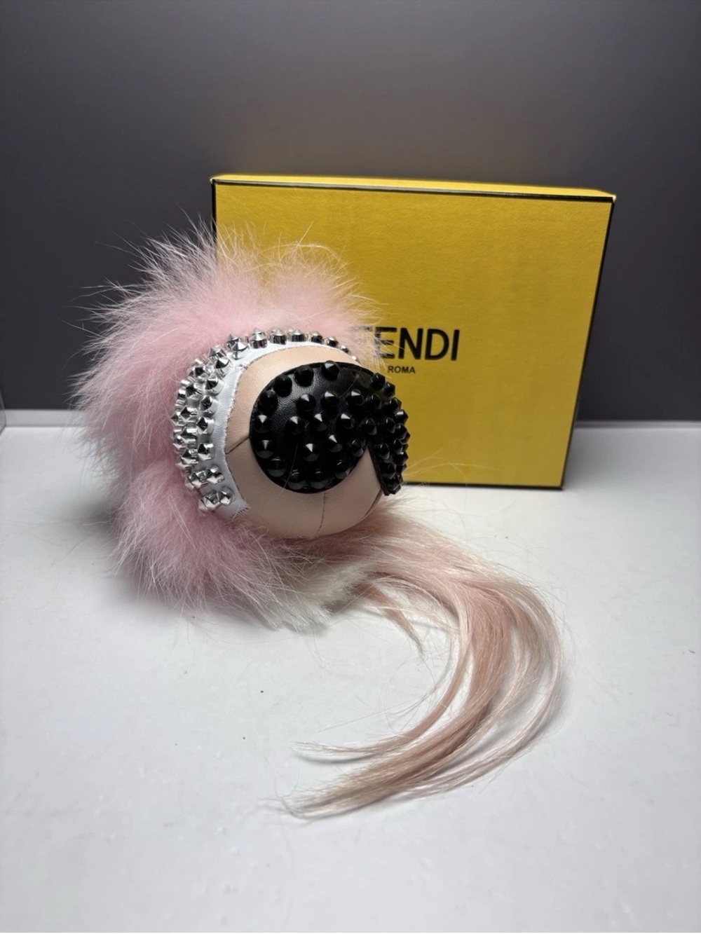 Fendi Pink Fur and Leather KARLITO  Bag Charm *RARE*